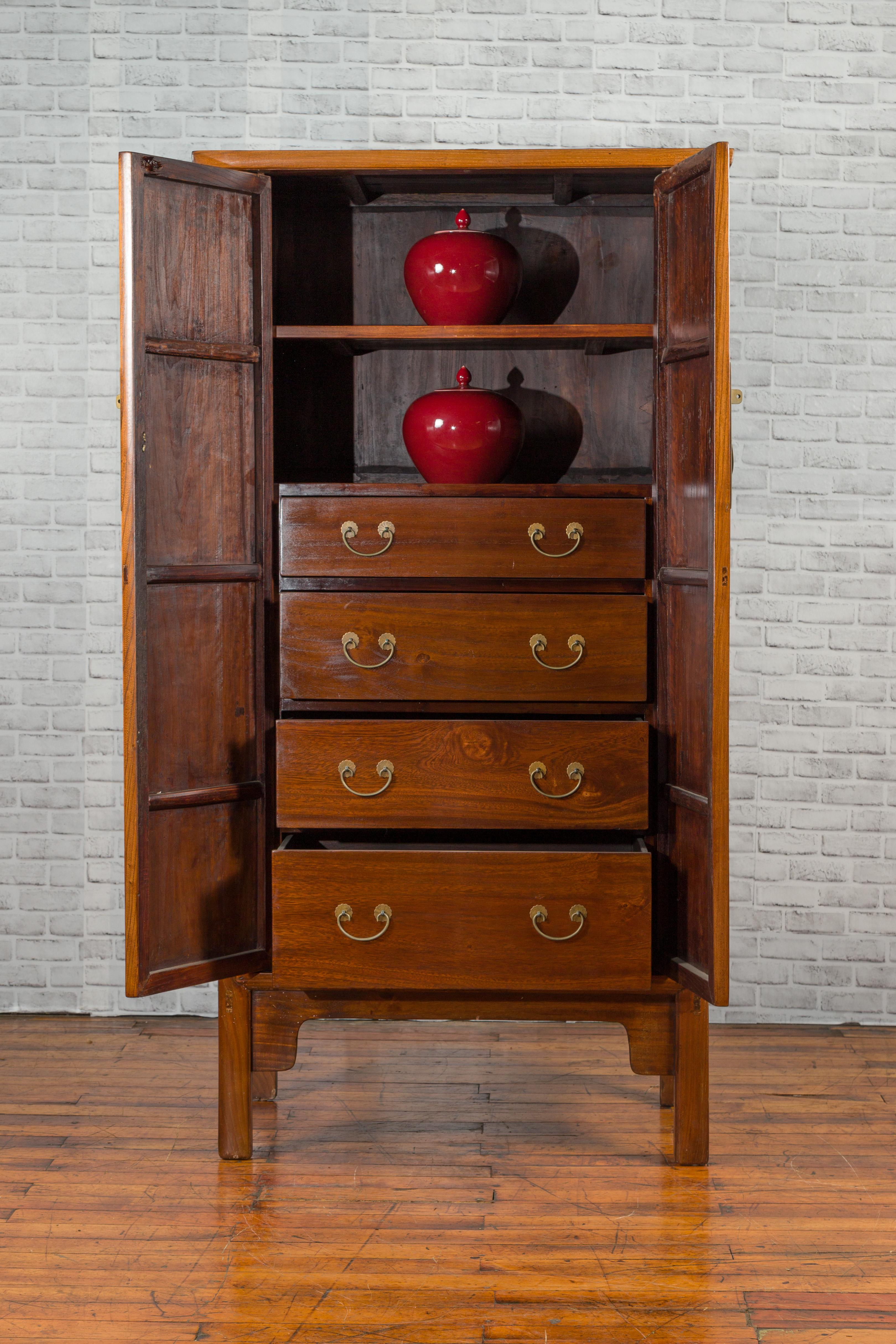 Chinese Early 20th Century Elmwood Noodle Cabinet with Retrofitted Interior 1