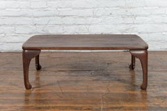 Chinese Early 20th Century Low Wooden Table with Curving Legs