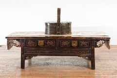 Chinese Early 20th Century Oval Carrying Basket with Large Bamboo Handle