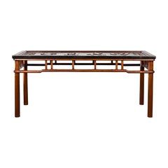 Chinese Early 20th Century Shop Sign Console Table with Carved Calligraphy
