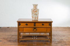 Chinese Early 20th Century Sideboard with Three Drawers and Natural Finish