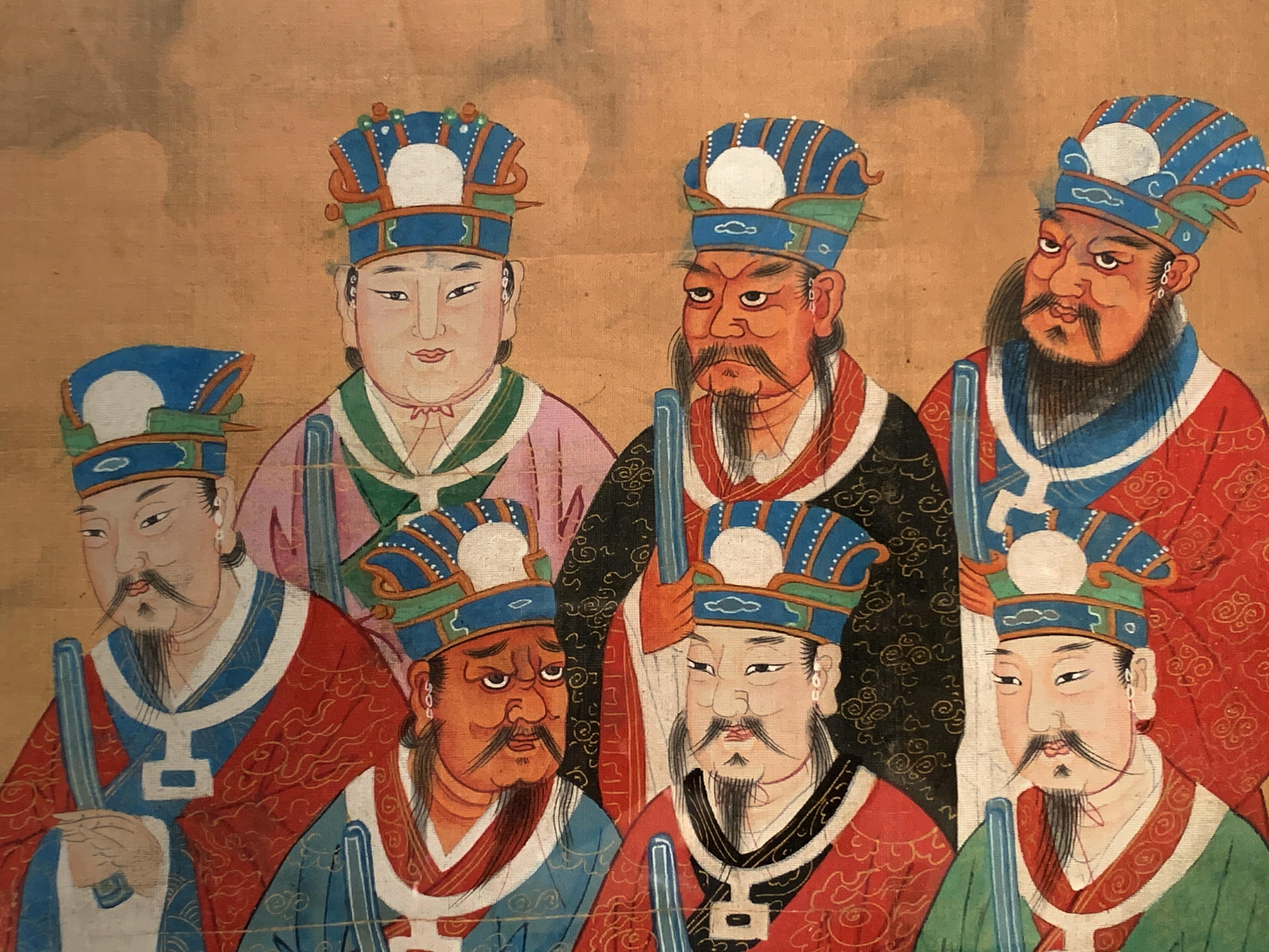 Peinture chinoise « rituel de l'eau et de la terre » du début de la dynastie Qing, 17e siècle en vente 7