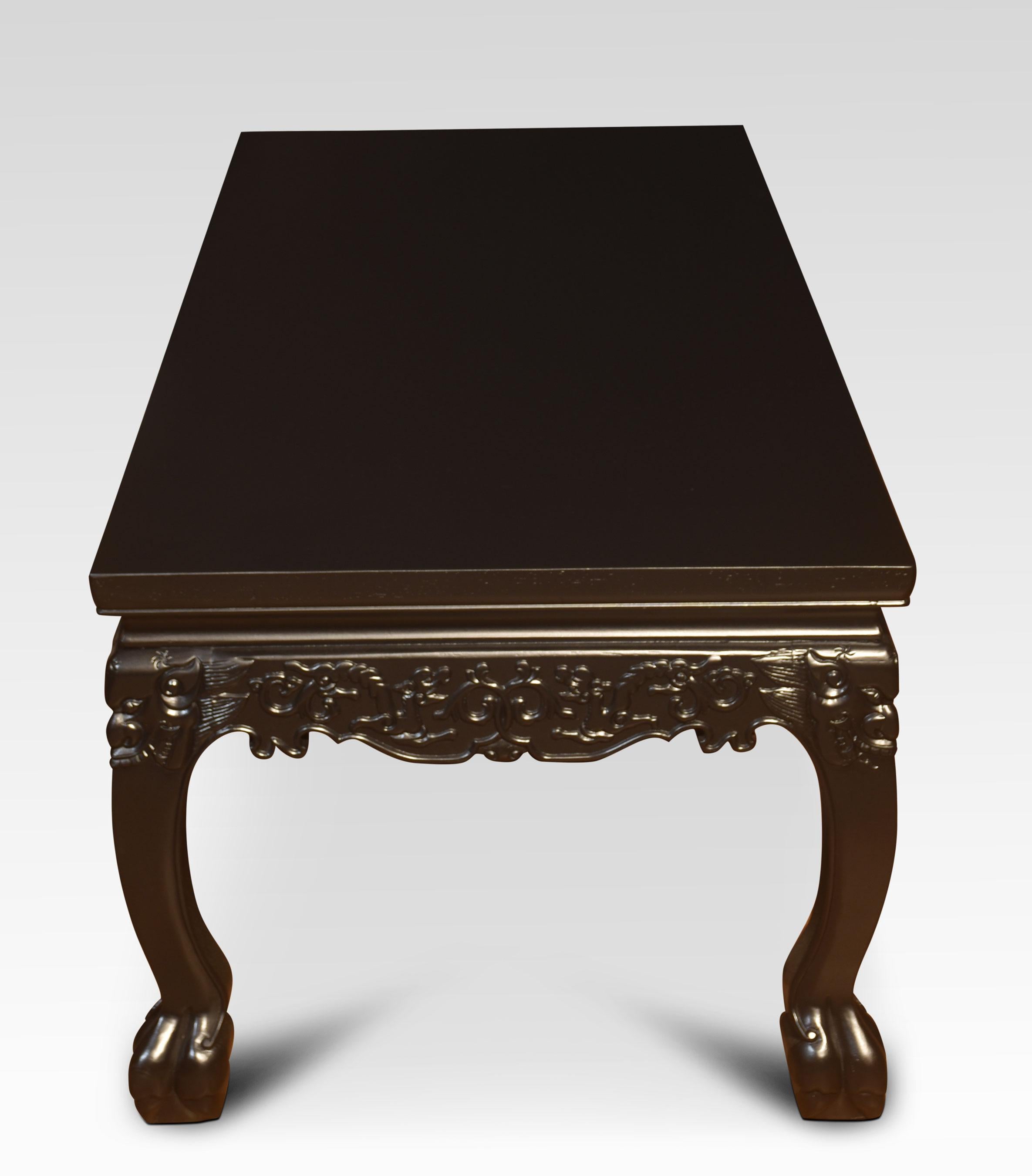 Chinese ebonised low coffee table In Good Condition For Sale In Cheshire, GB