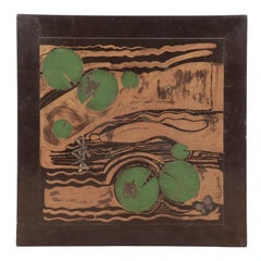 Chinese Ebonized and Gilt Pond Scene Coffee Table