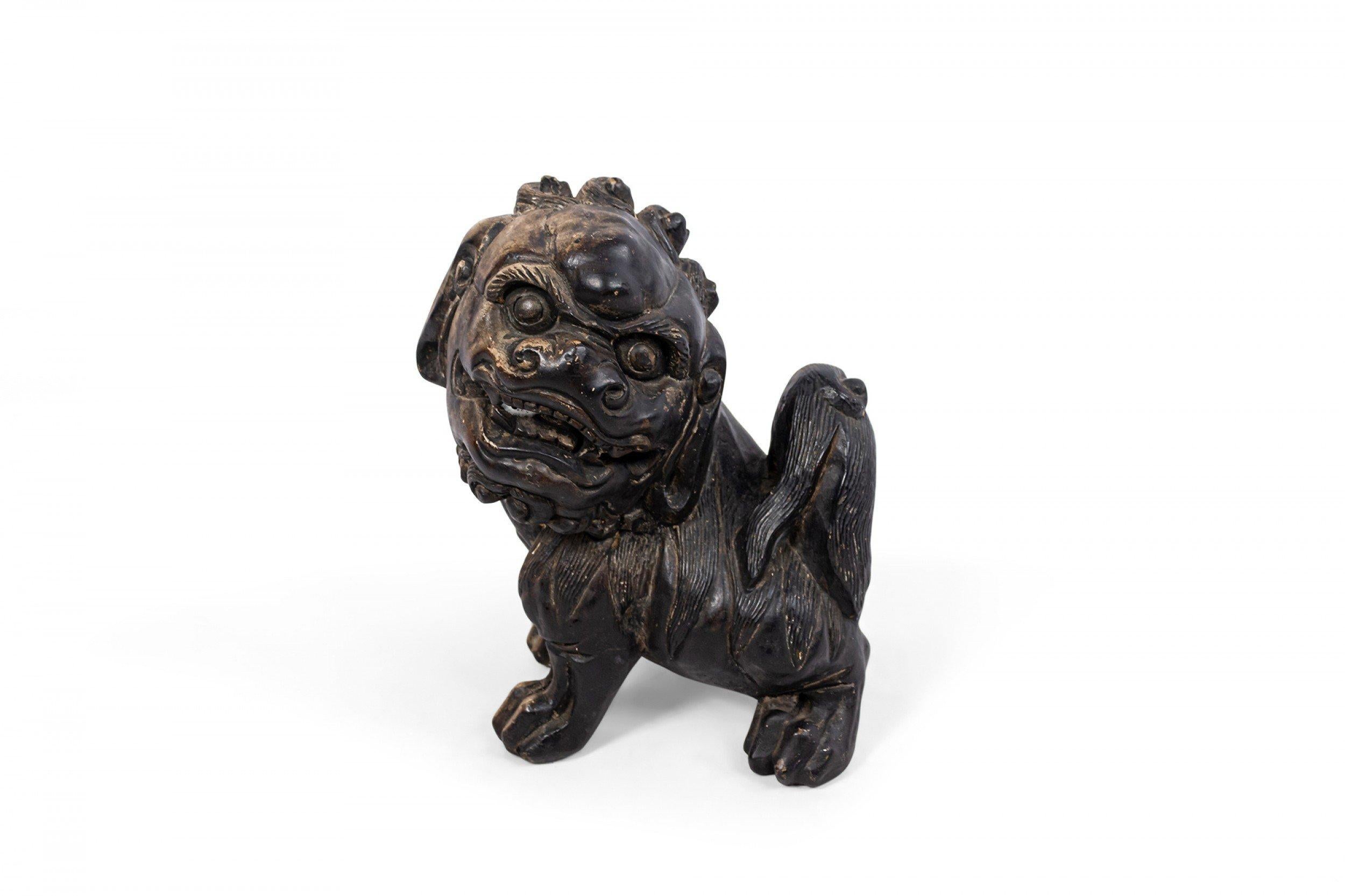 Chinese Ebonized Pottery Foo Dogs 2