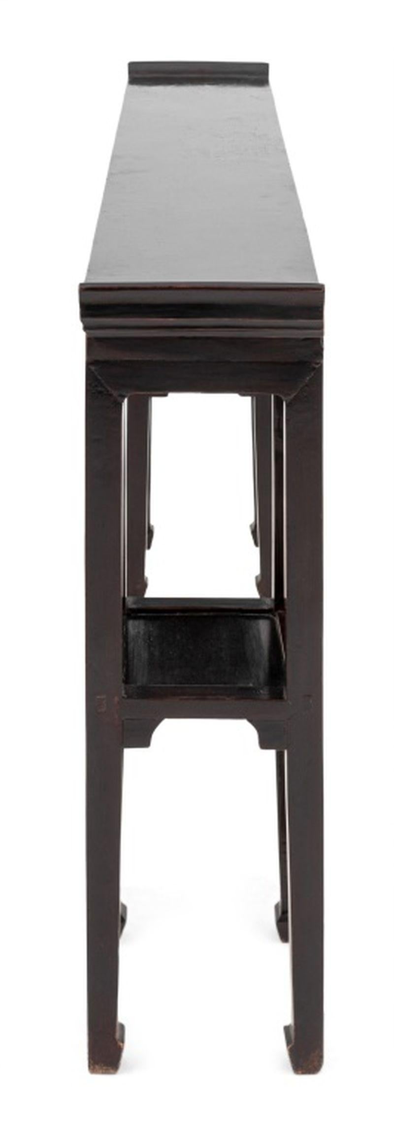 20th Century Chinese Ebonized Wood Console Table For Sale