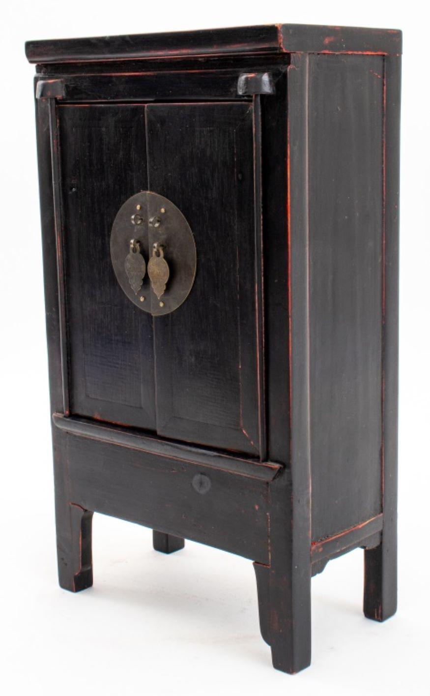 Chinese Ebonized Wood Diminutive Chest In Good Condition For Sale In New York, NY