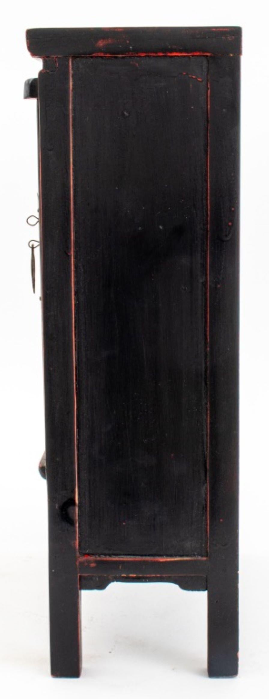 20th Century Chinese Ebonized Wood Diminutive Chest For Sale