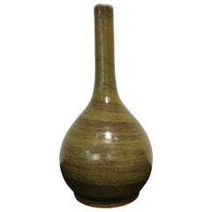Chinese Eel Skin Glazed Stick Neck Vase, Qing Dynasty, 18th Century, China