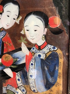 Chinese Eglomise Painting