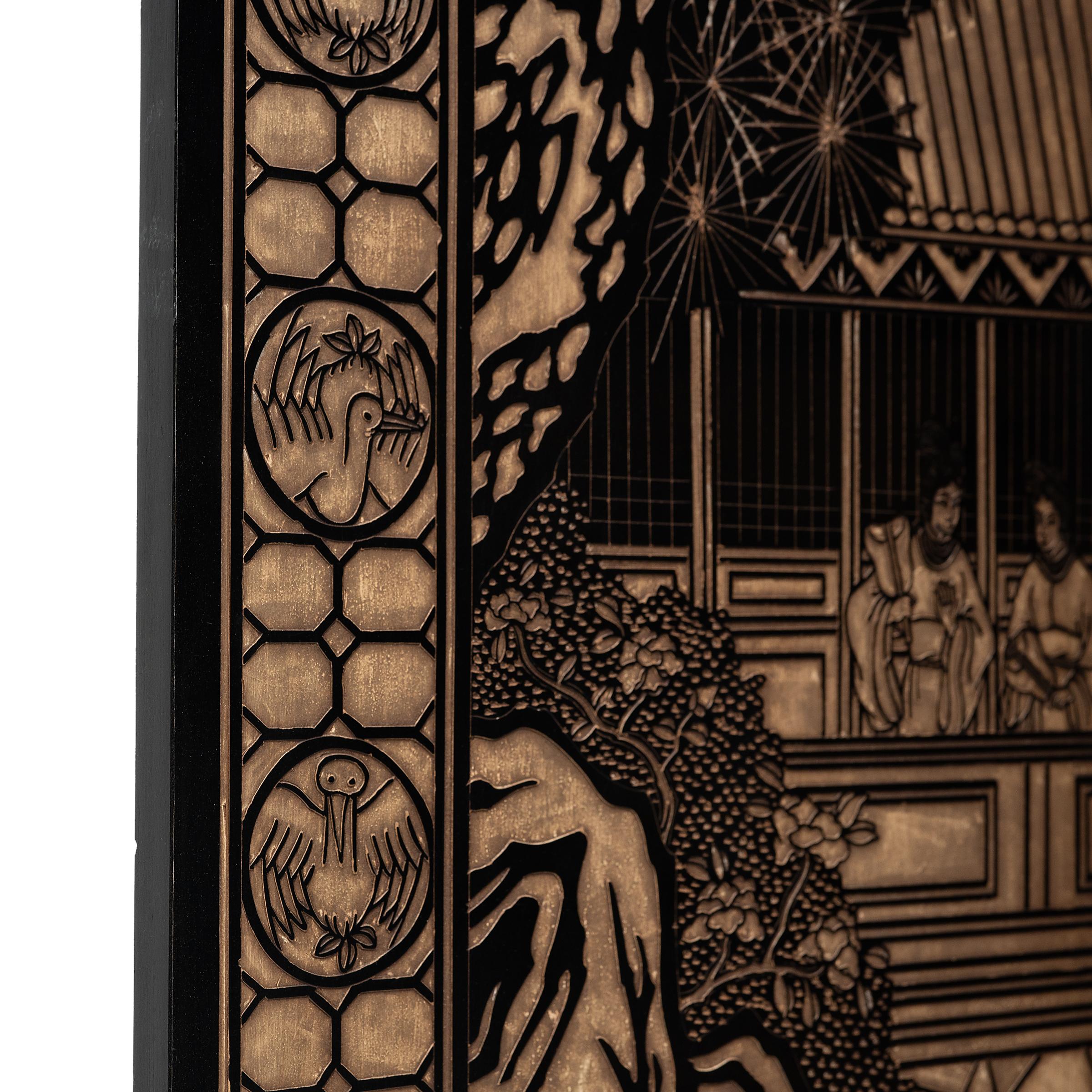 Chinoiserie Chinese Eight Panel Coromandel Lacquer Screen