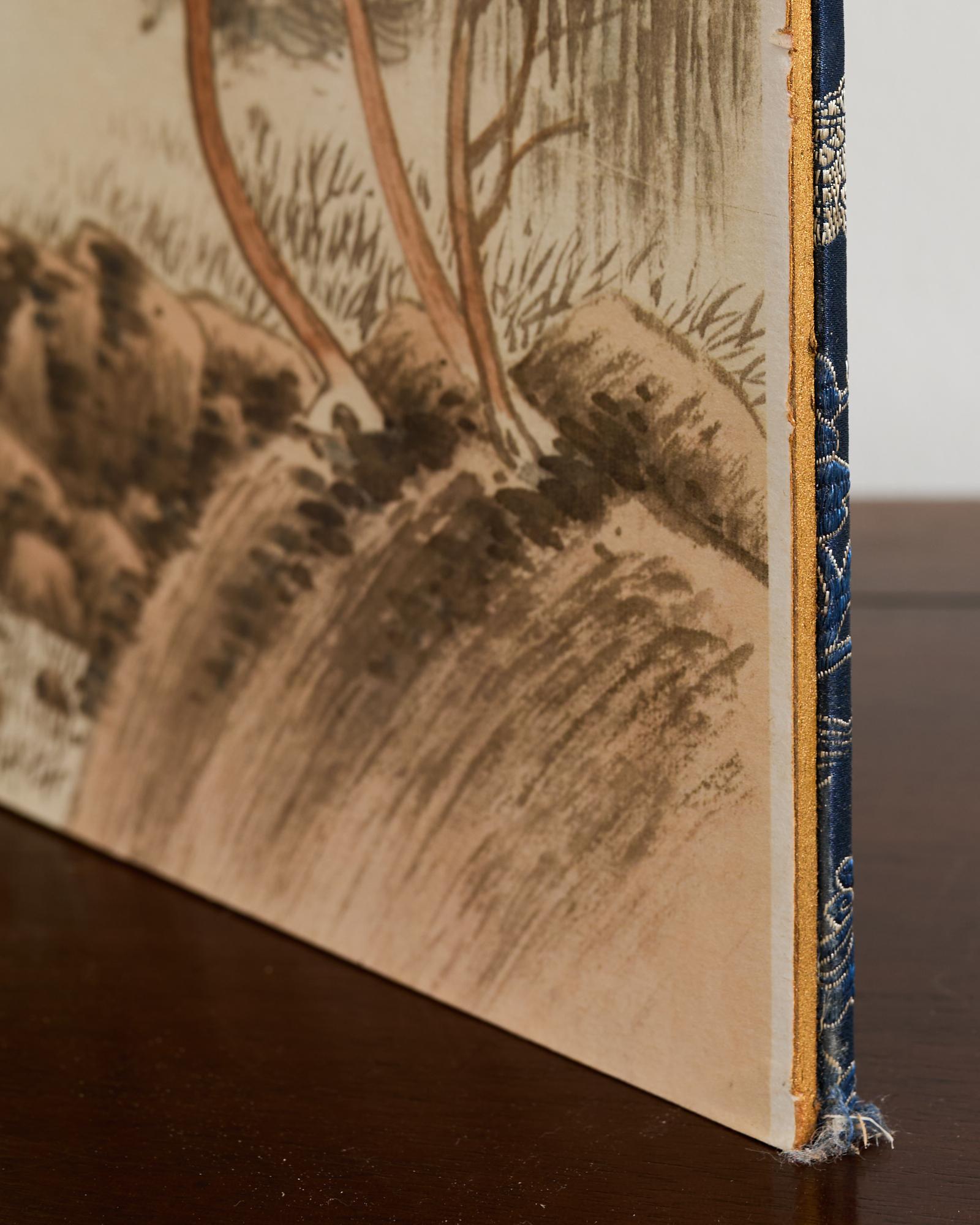 Pantalla de mesa plegable china de ocho paneles Paisajes Poemas en venta 10