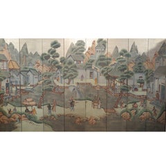 Chinese Eight Panel Painting Folding Screen