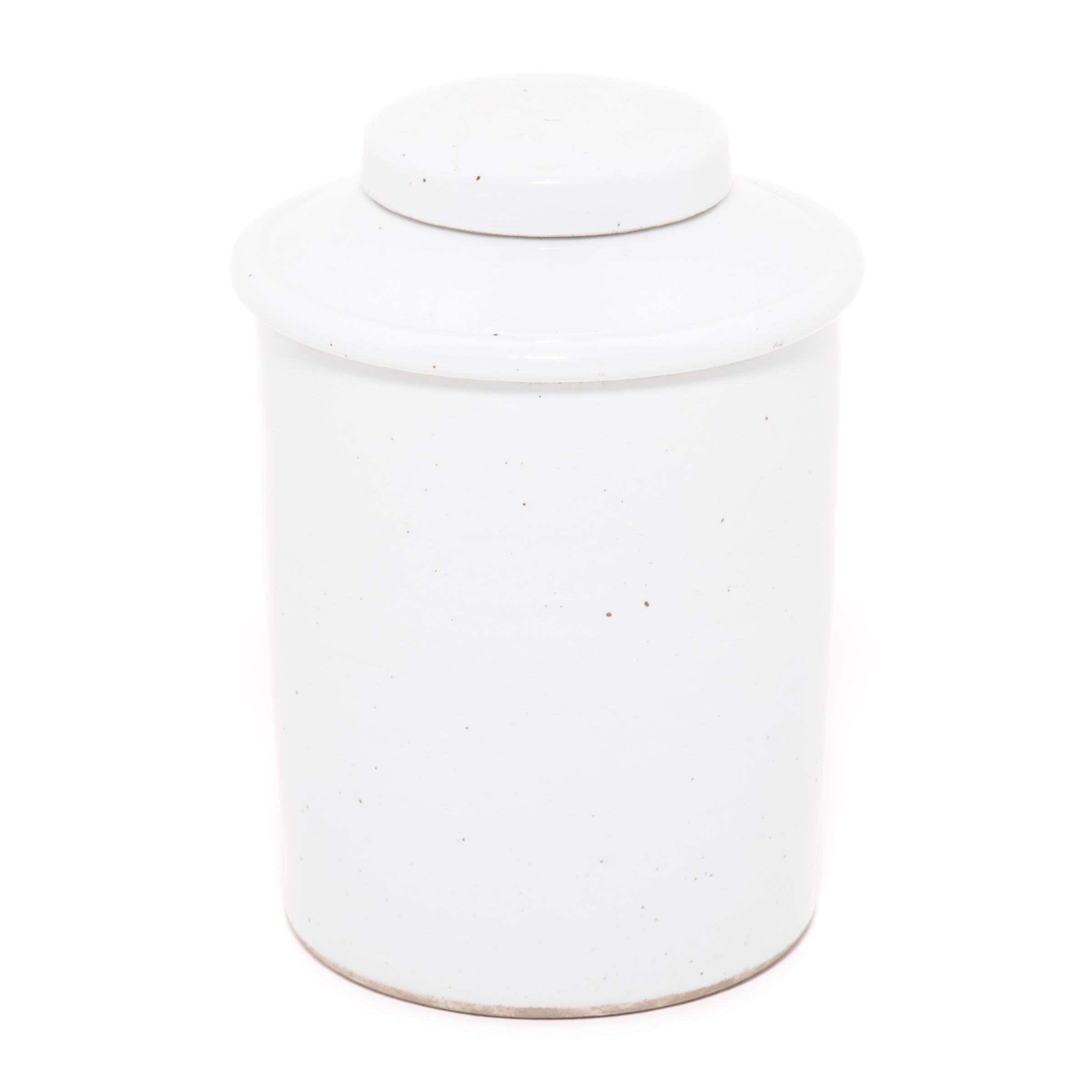 Chinesisch Weiß glasiert Teeblatt Jar (Glasiert) im Angebot