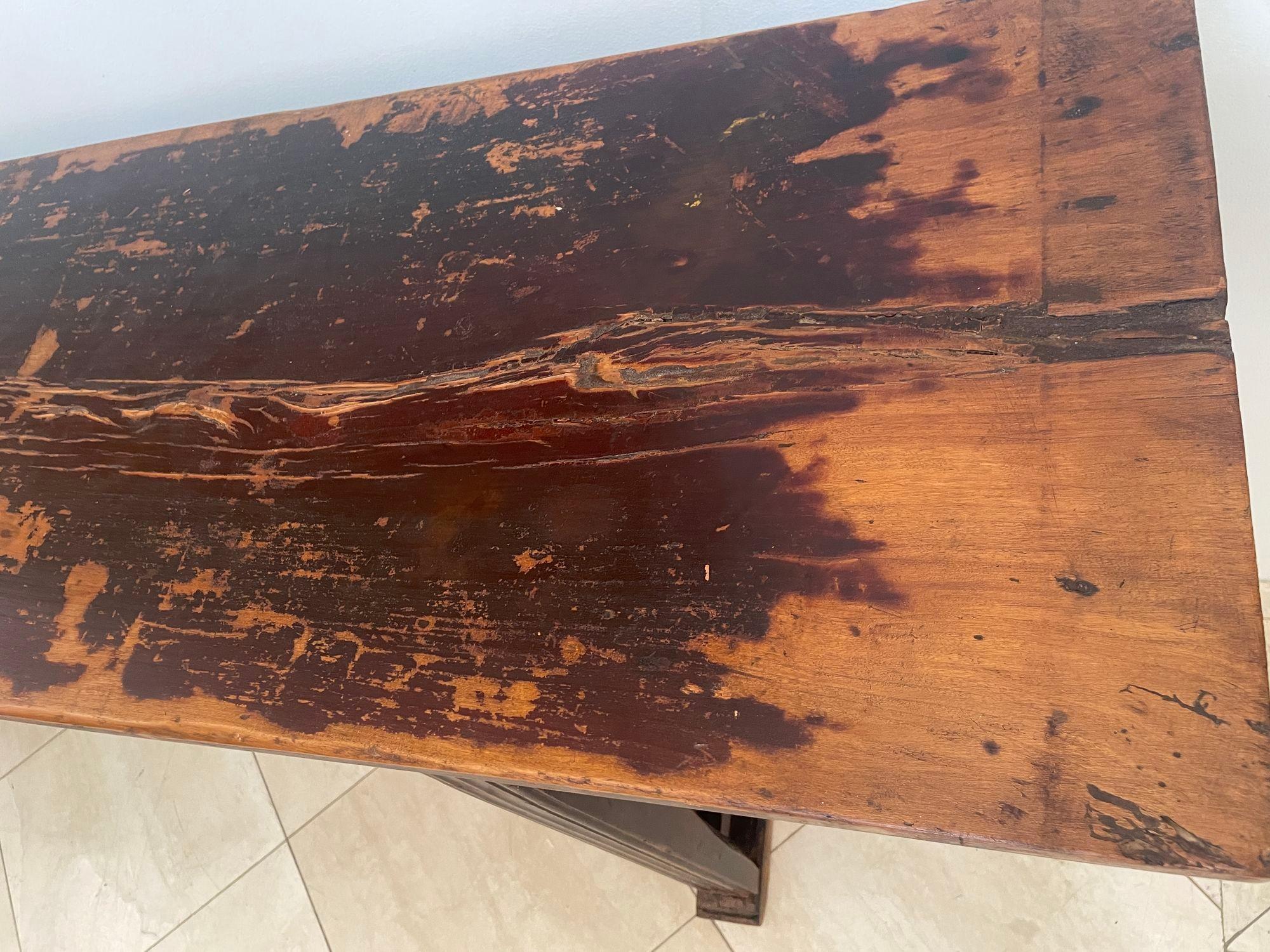 Chinese  Elm Altar Large Console Table For Sale 11