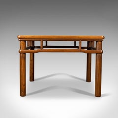 Chinese Elm and Rattan Coffee Table, Side, Lamp, Late 20th Century