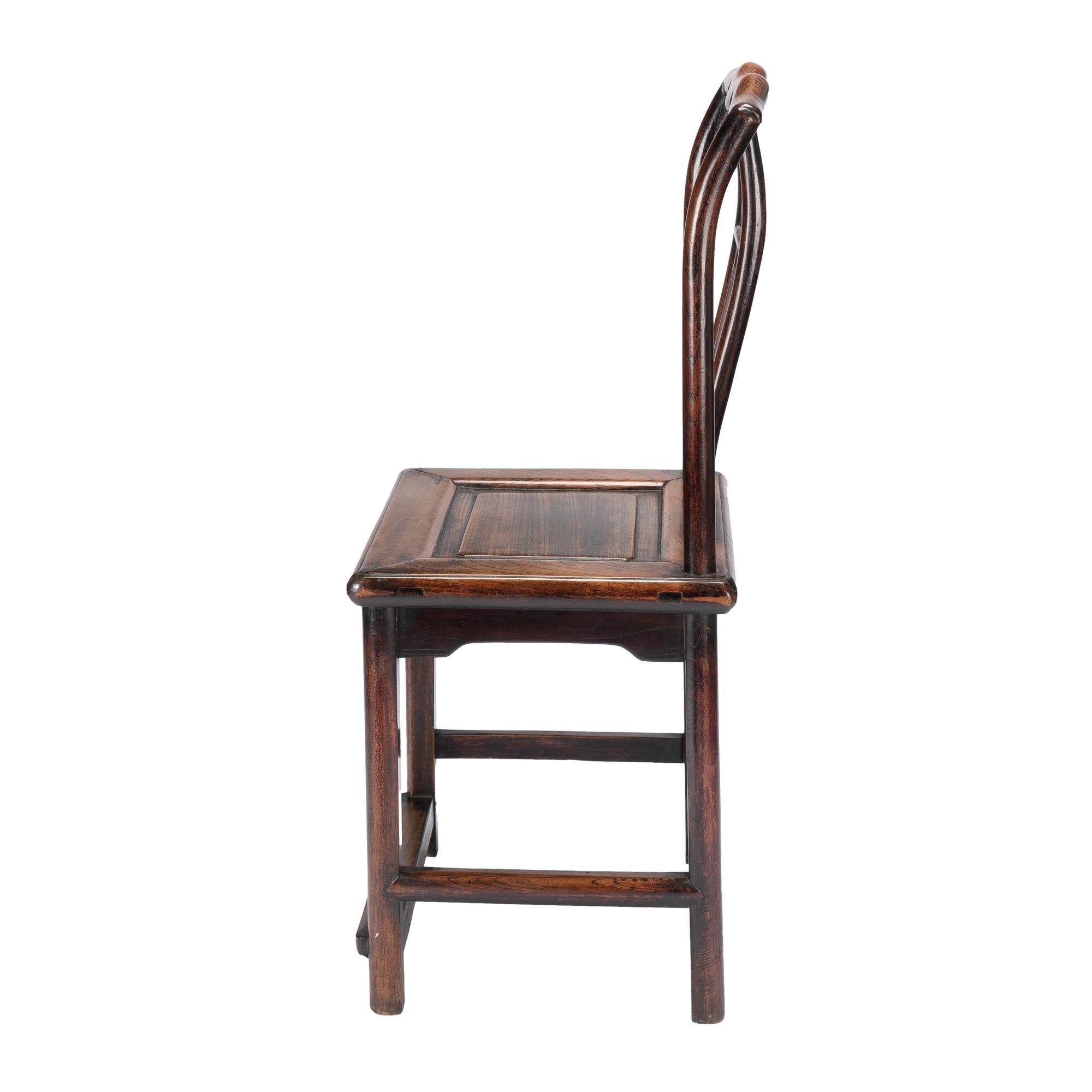 Ming Chinese Elm Audience Chair, c. 1850 For Sale