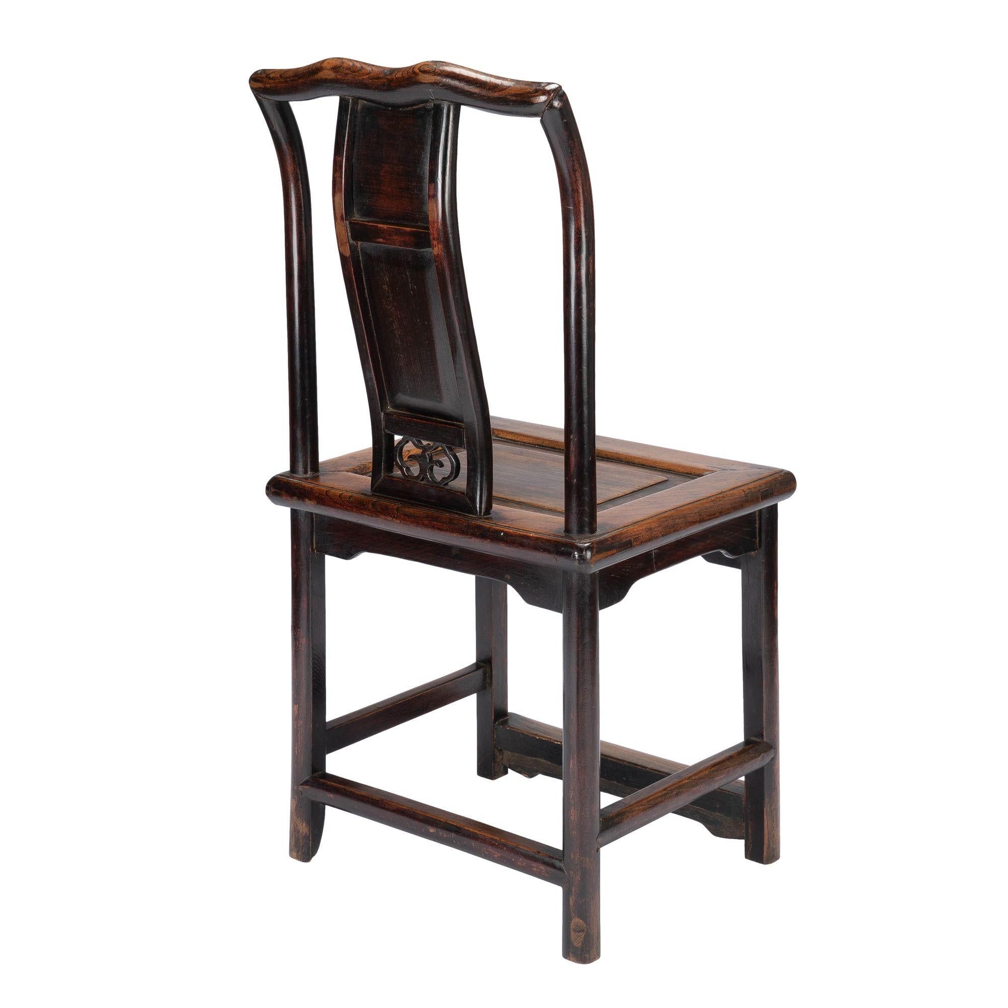Chinese Elm Audience Chair, c. 1850 For Sale 1