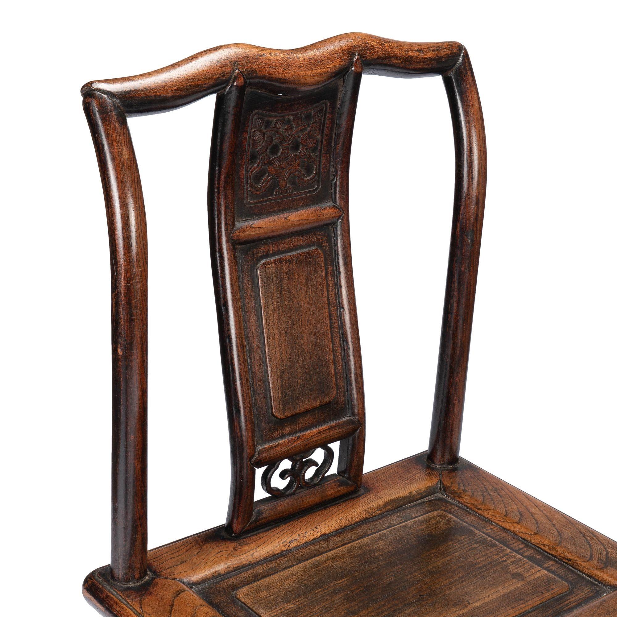 Chinese Elm Audience Chair, c. 1850 For Sale 3
