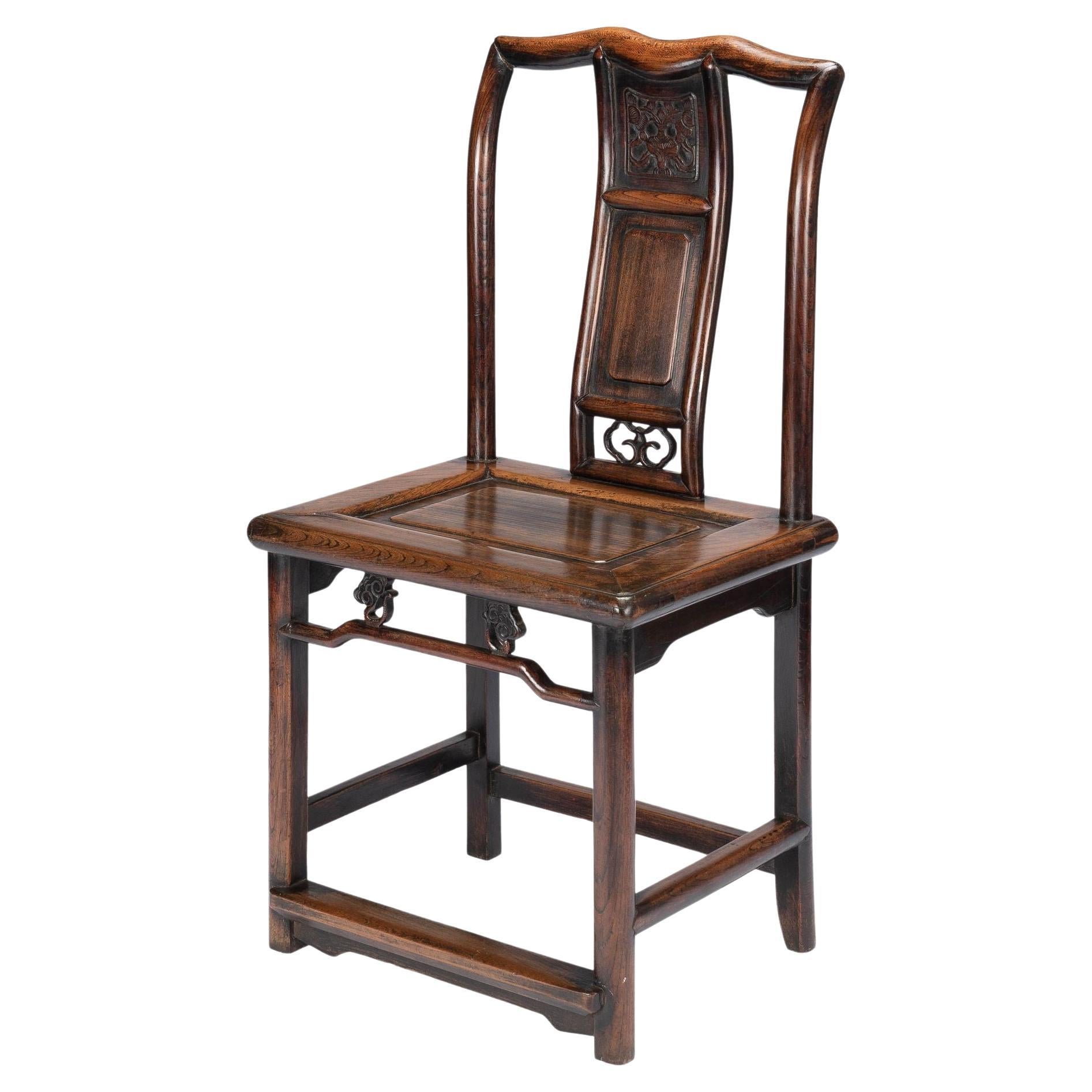 Chinese Elm Audience Chair, c. 1850 For Sale