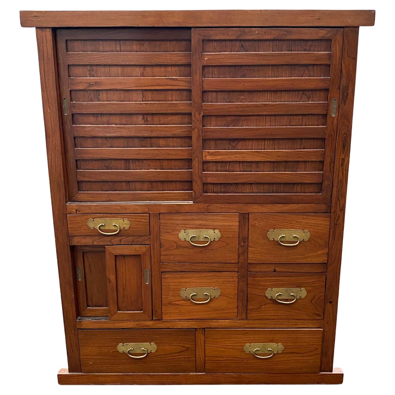Chinese Elm Cabinet, circa 1930 For Sale