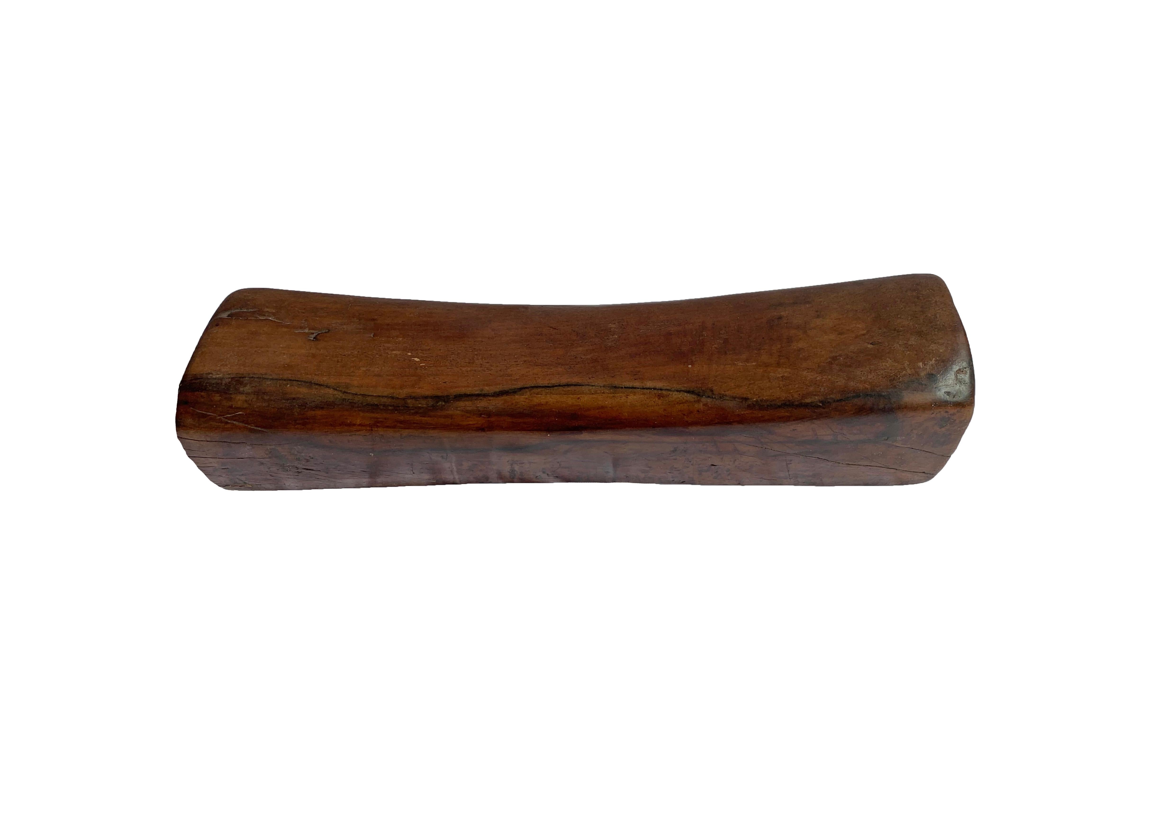 Hand-Carved Chinese Elm Wood Headrest from Early 20th Century For Sale