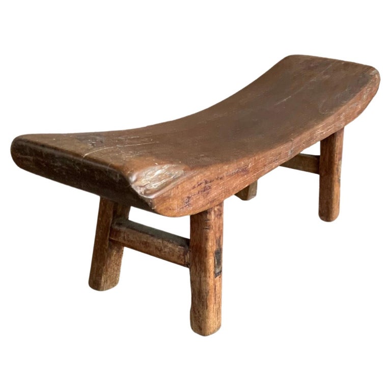 Chinese Elm Wood Headrest from Early 20th Century For Sale