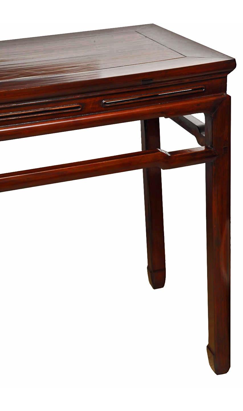 Qing Chinese Elm Wood Console, Mid-20th Century For Sale