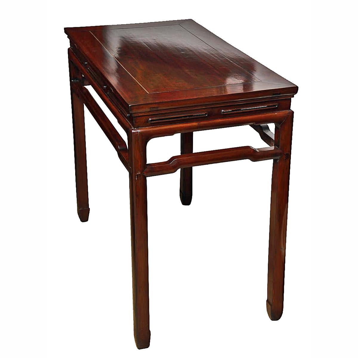 Chinese Elm Wood Console, Mid-20th Century For Sale 1