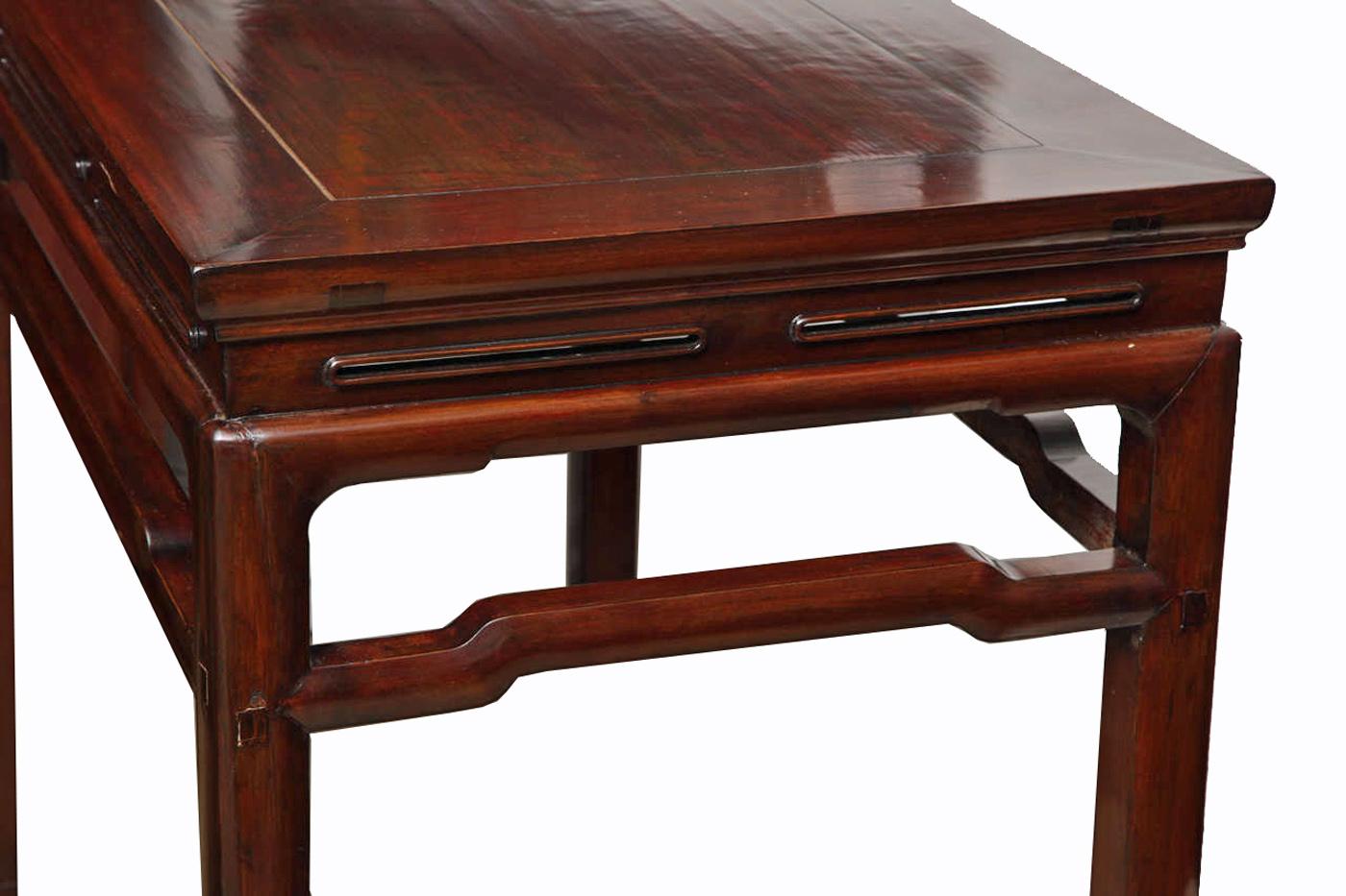 Chinese Elm Wood Console, Mid-20th Century For Sale 2