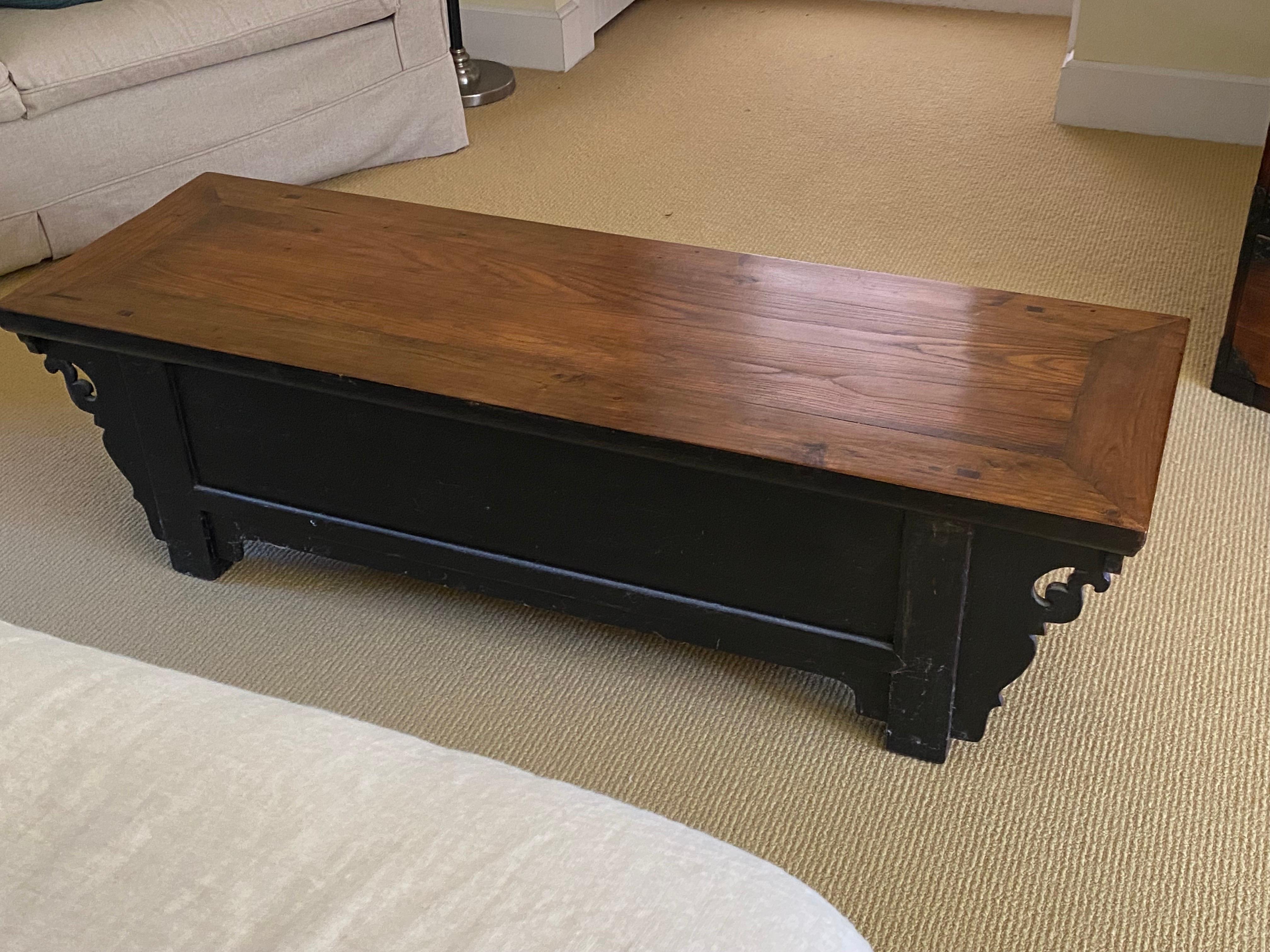 Chinese Elmwood Seven Drawer Low Altar Coffee Table For Sale 3
