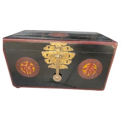 Chinese Embellished Black and Red Lacquer Truck