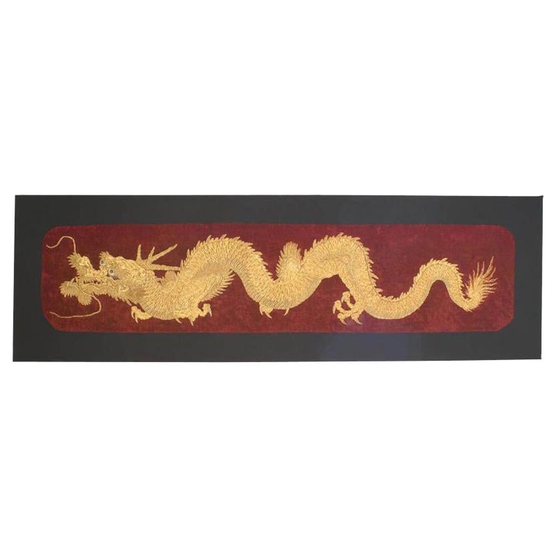 Chinese Embroidered Dragon Wall Hanging For Sale