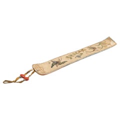 Chinese Embroidered Paper Fan Case, c. 1850