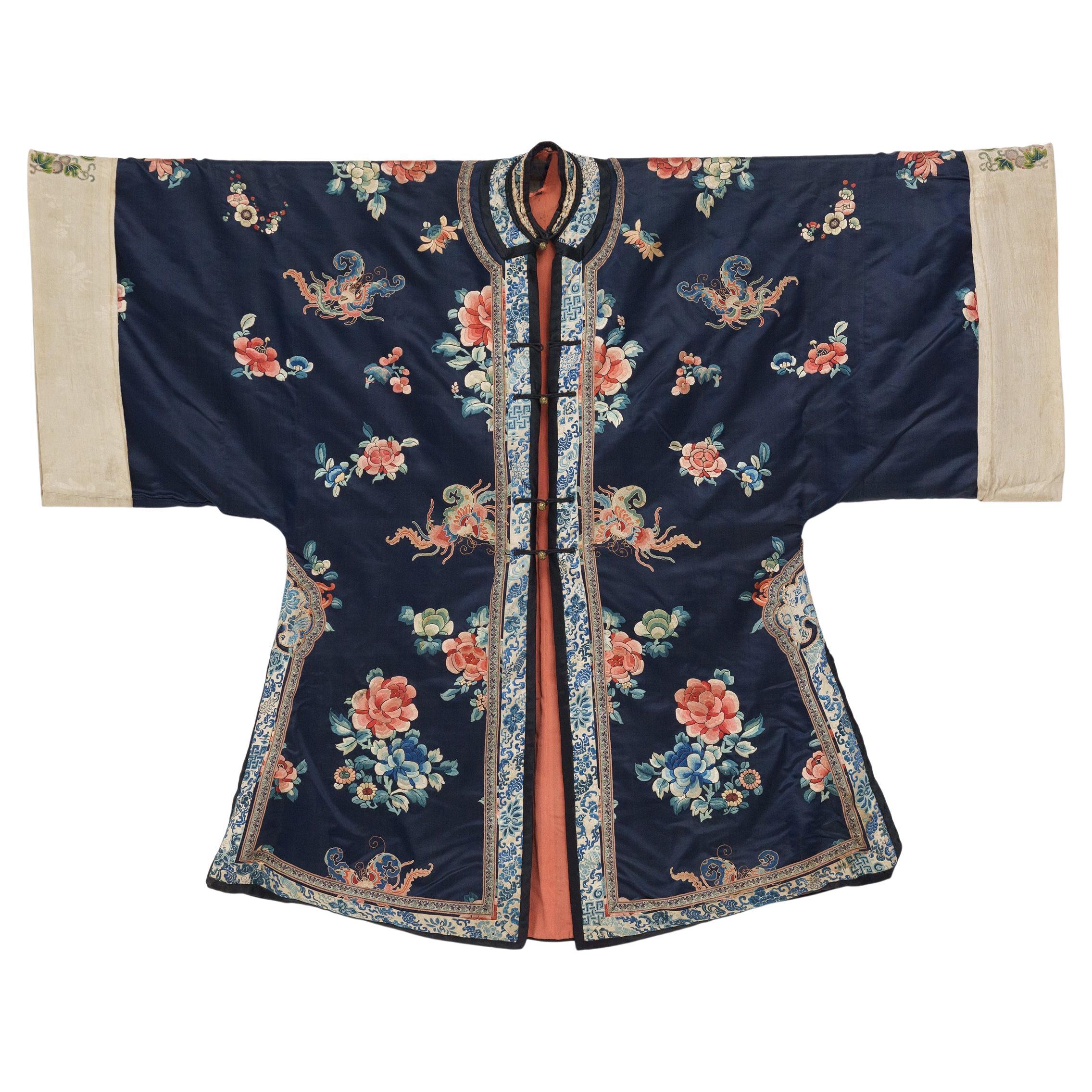 Chinese Embroidered Silk Lady
s Robe with Blossoms
Butterflies, c. 1850