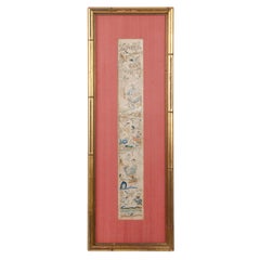 Chinese Embroidered Silk Panel, Qing Dynasty