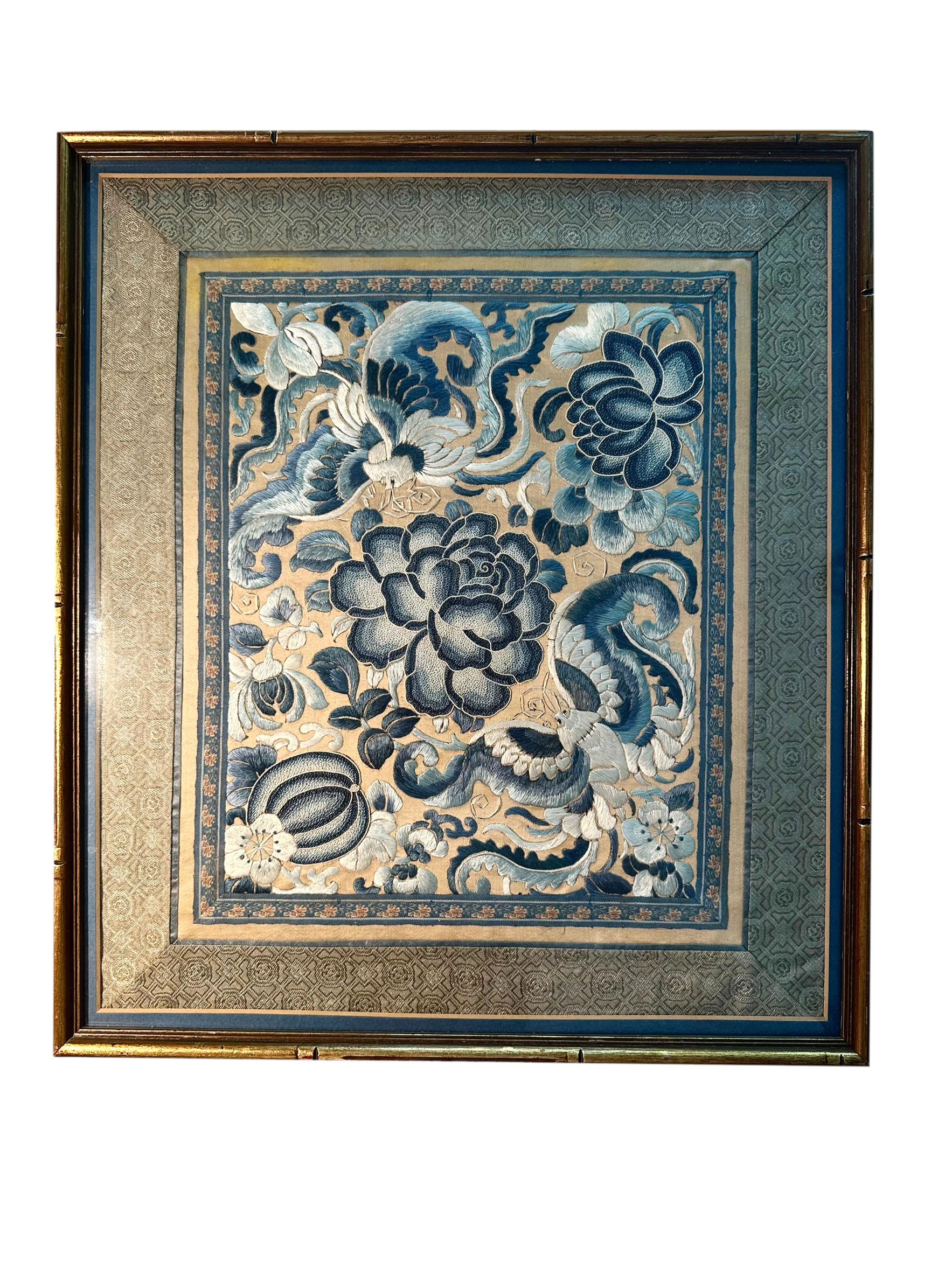 Chinese Embroidery Framed In Good Condition For Sale In Tampa, FL