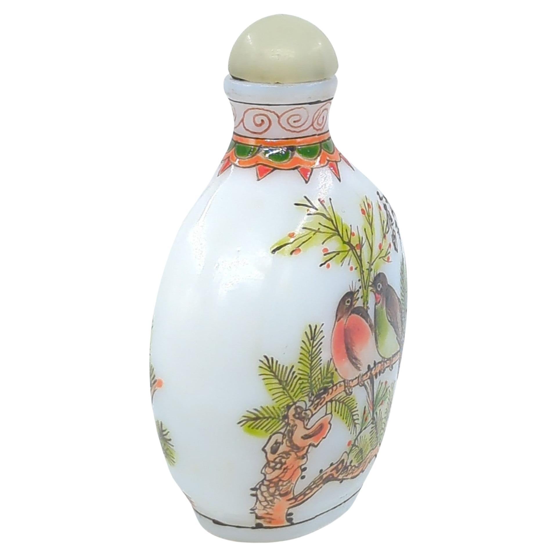 Chinese Enamel Milk Glass Snuff Bottle Guyuexuan Old Moon Pavillion Mark 20c For Sale 3