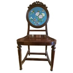 Chinese Enameled Back Hall Chair