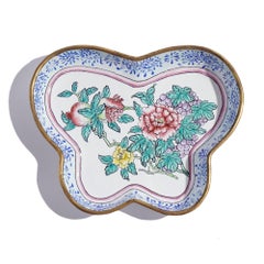 Chinese enameled butterfly shaped pin tray, c. 1950