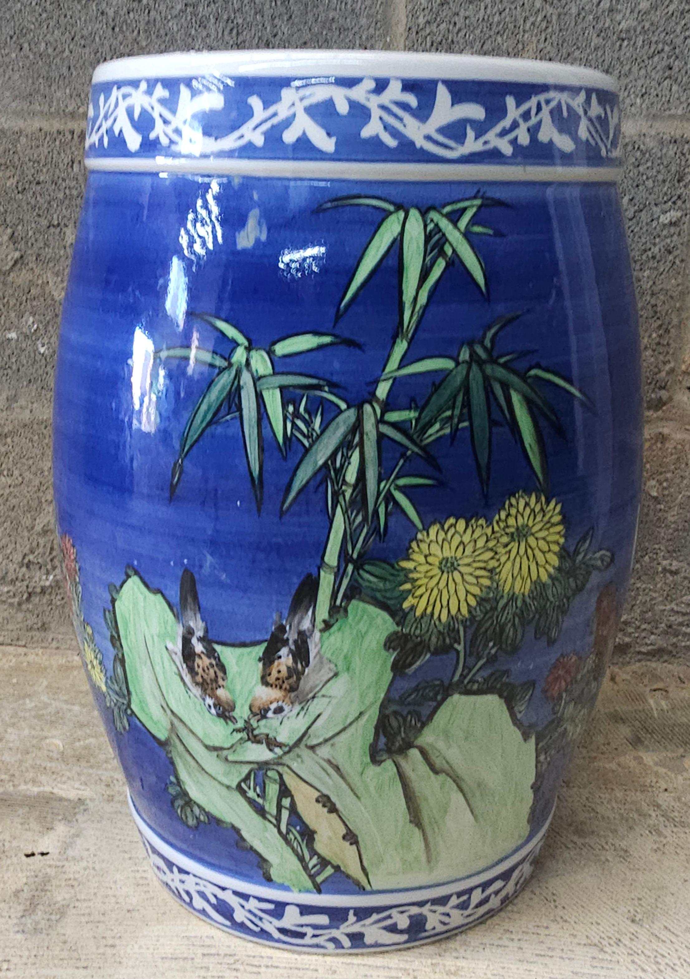 Chinois Tabouret de jardin chinois en céramique émaillée en vente