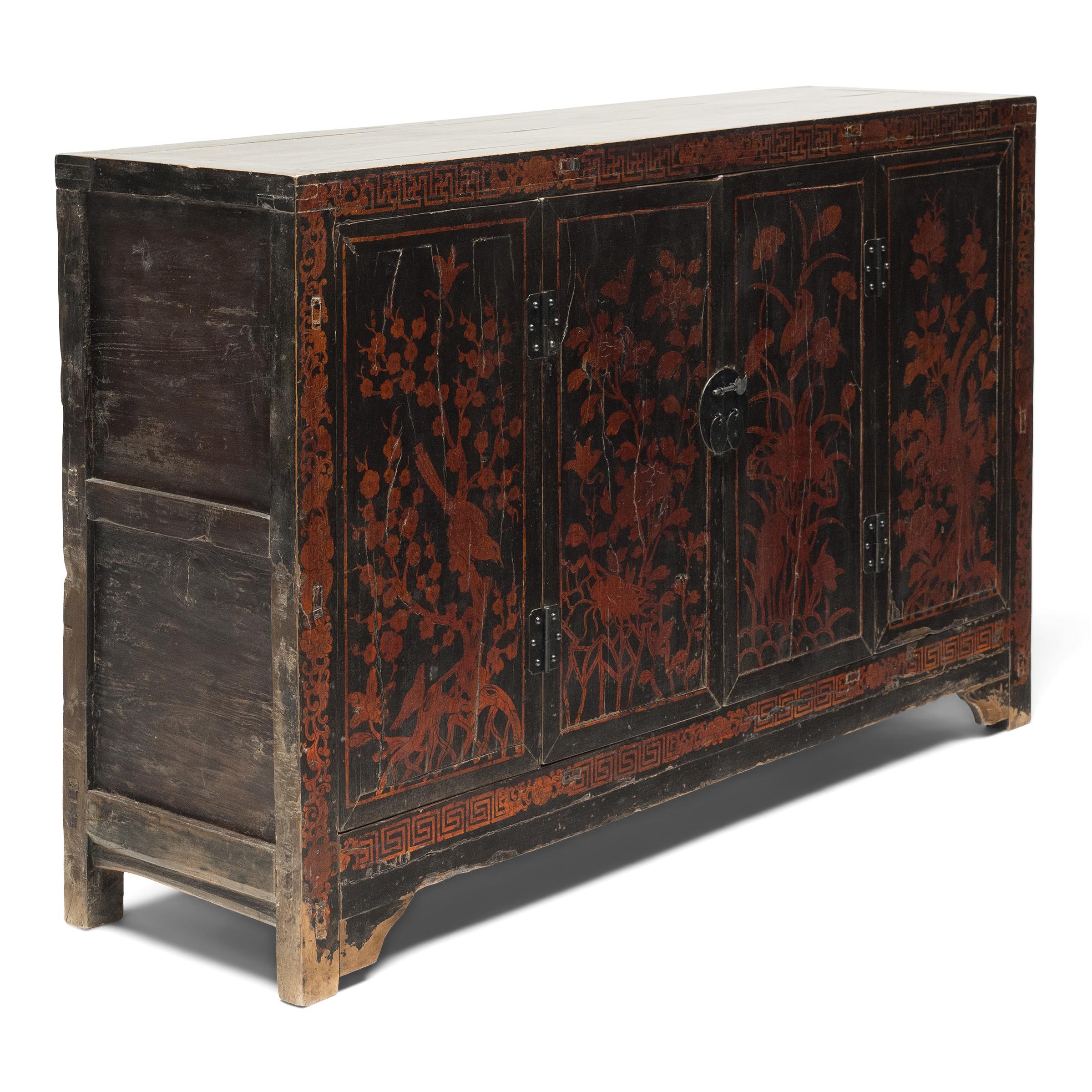 Qing Chinese Enchanted Garden Coffer, c. 1850 For Sale