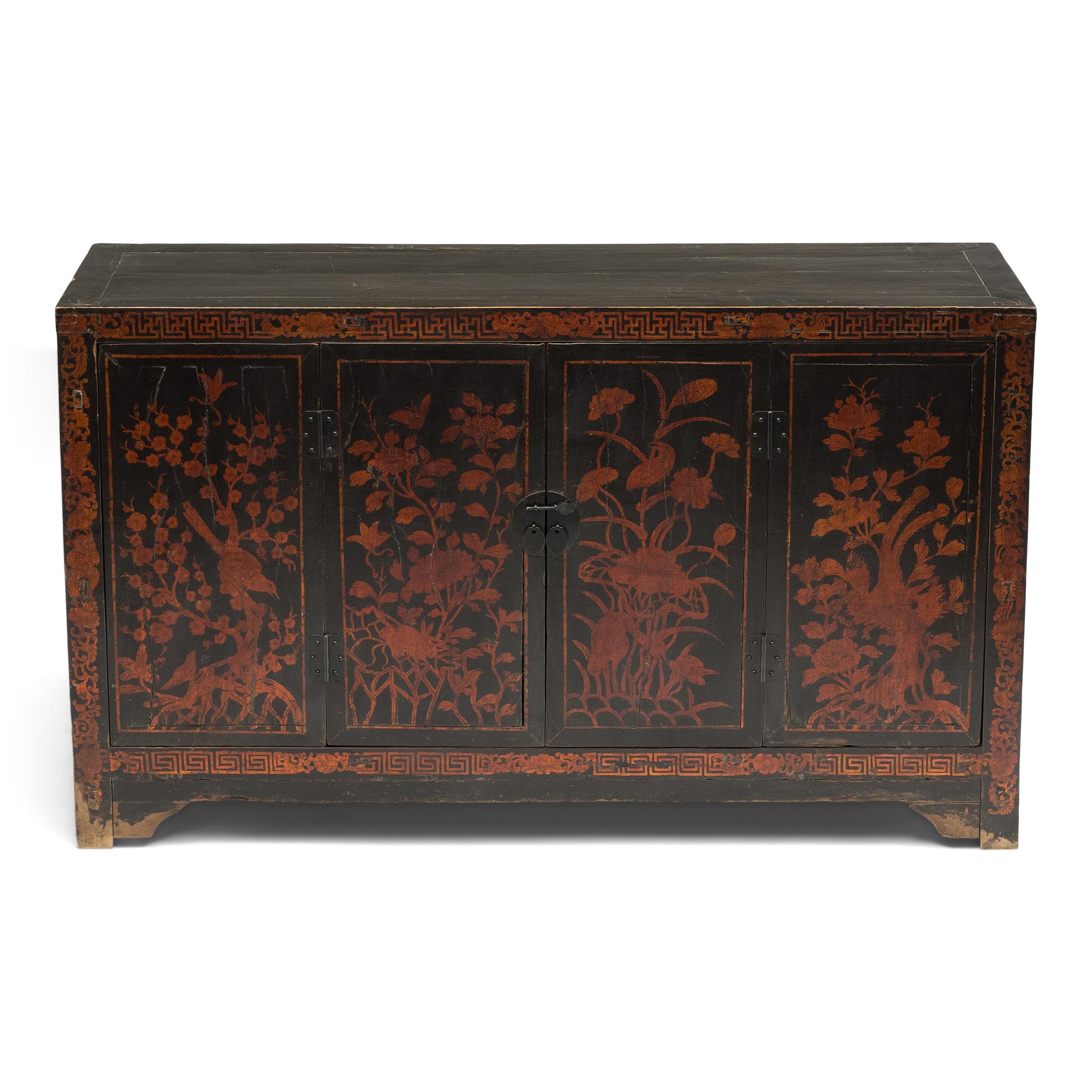 19th Century Chinese Enchanted Garden Coffer, c. 1850 For Sale