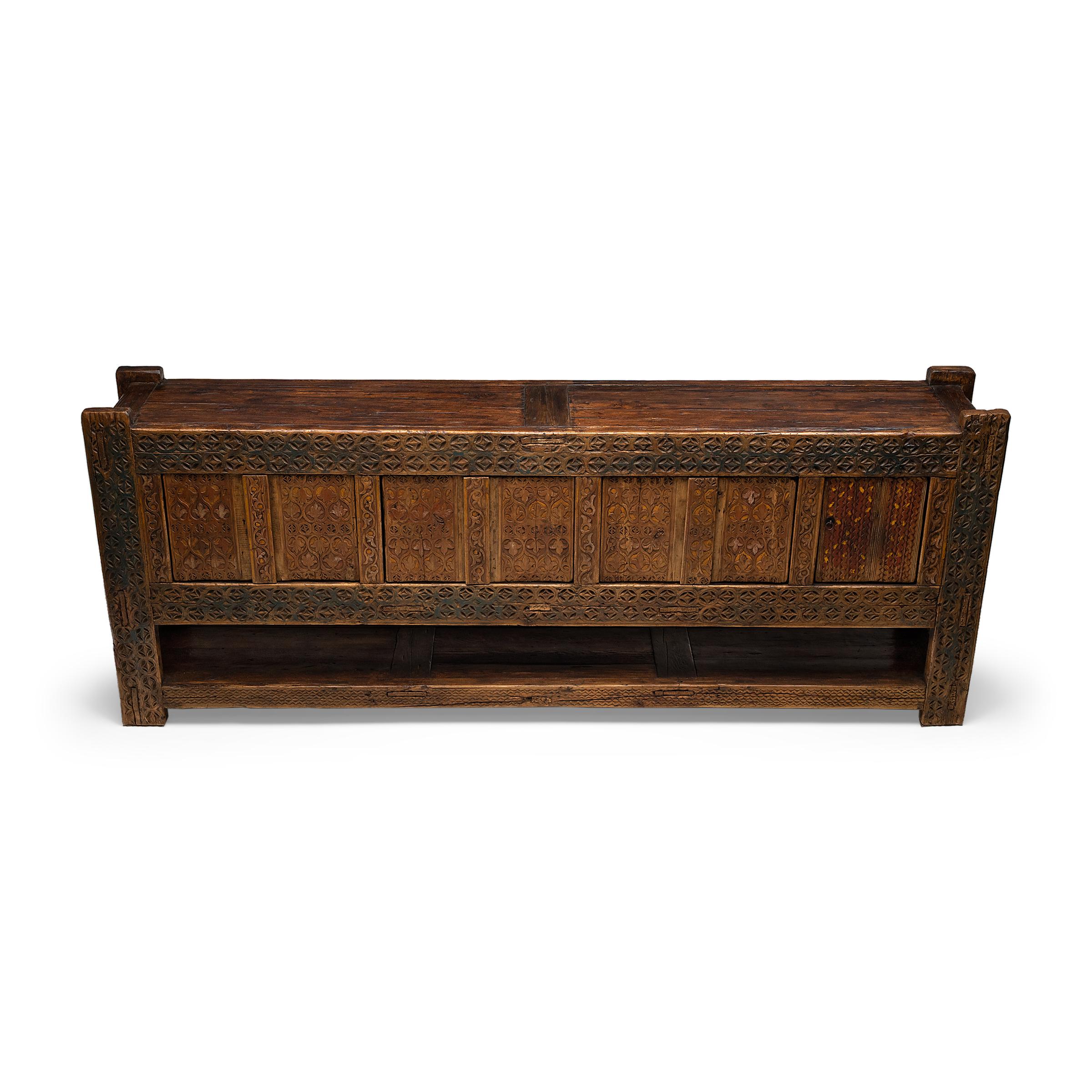 Pine Chinese Eternal Prosperity Storage Coffer, c. 1900 For Sale