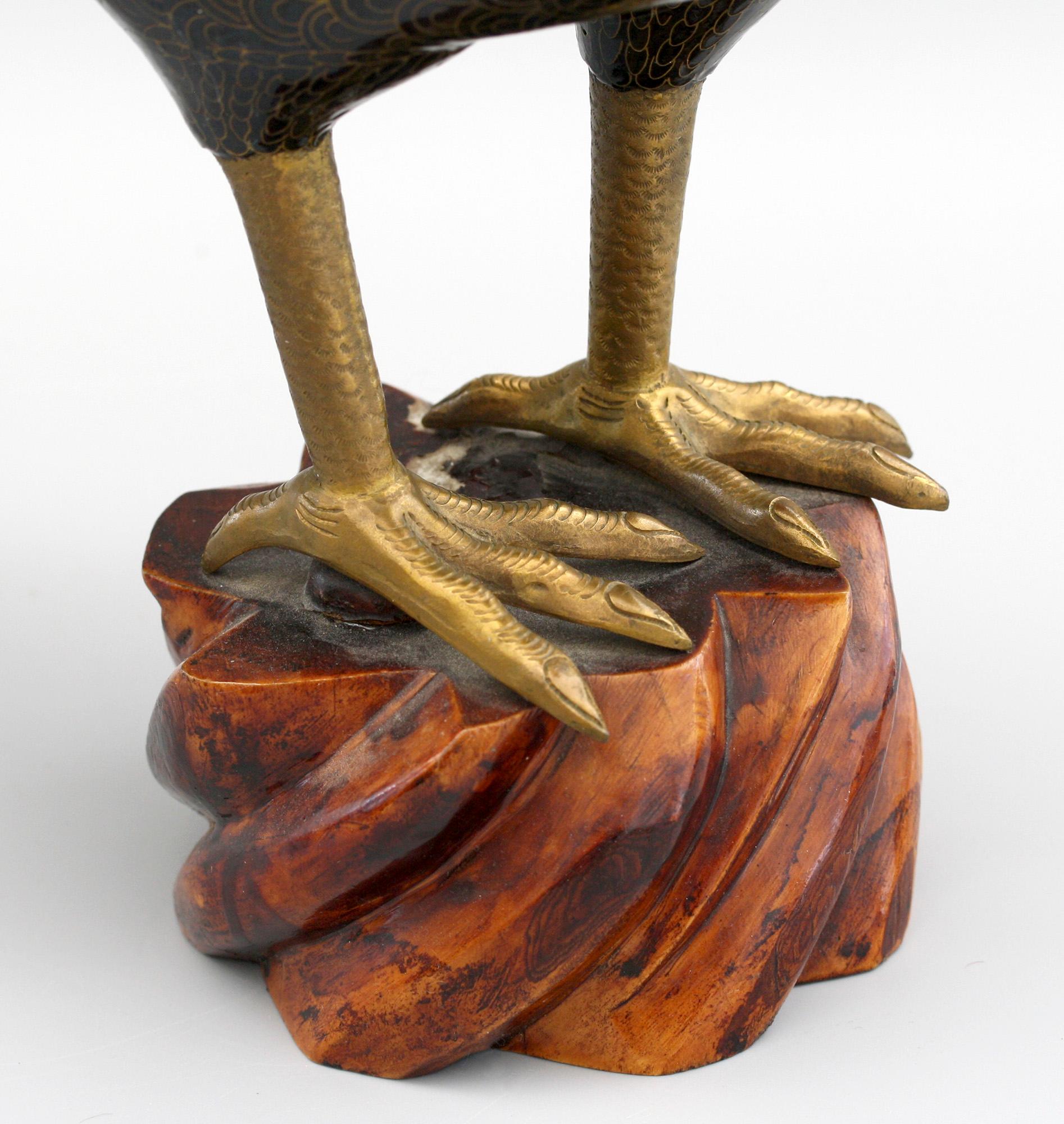 Exceptionnelle et grande sculpture chinoise de faisan en émail cloisonné, 20ème siècle en vente 8
