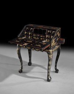 Chinese Export 18th Century Lacquer Bureau on Stand