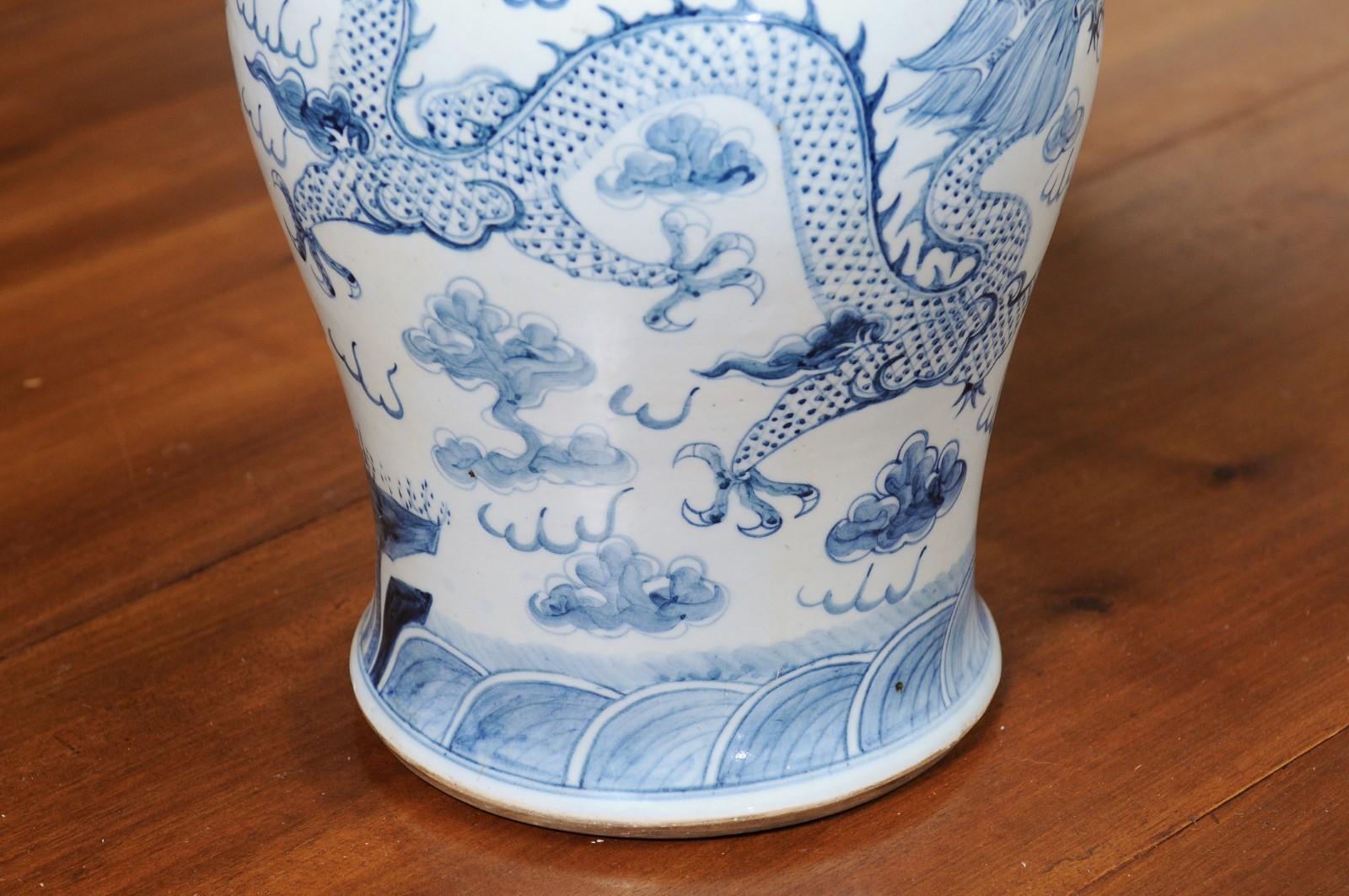 blue and white porcelain dragon