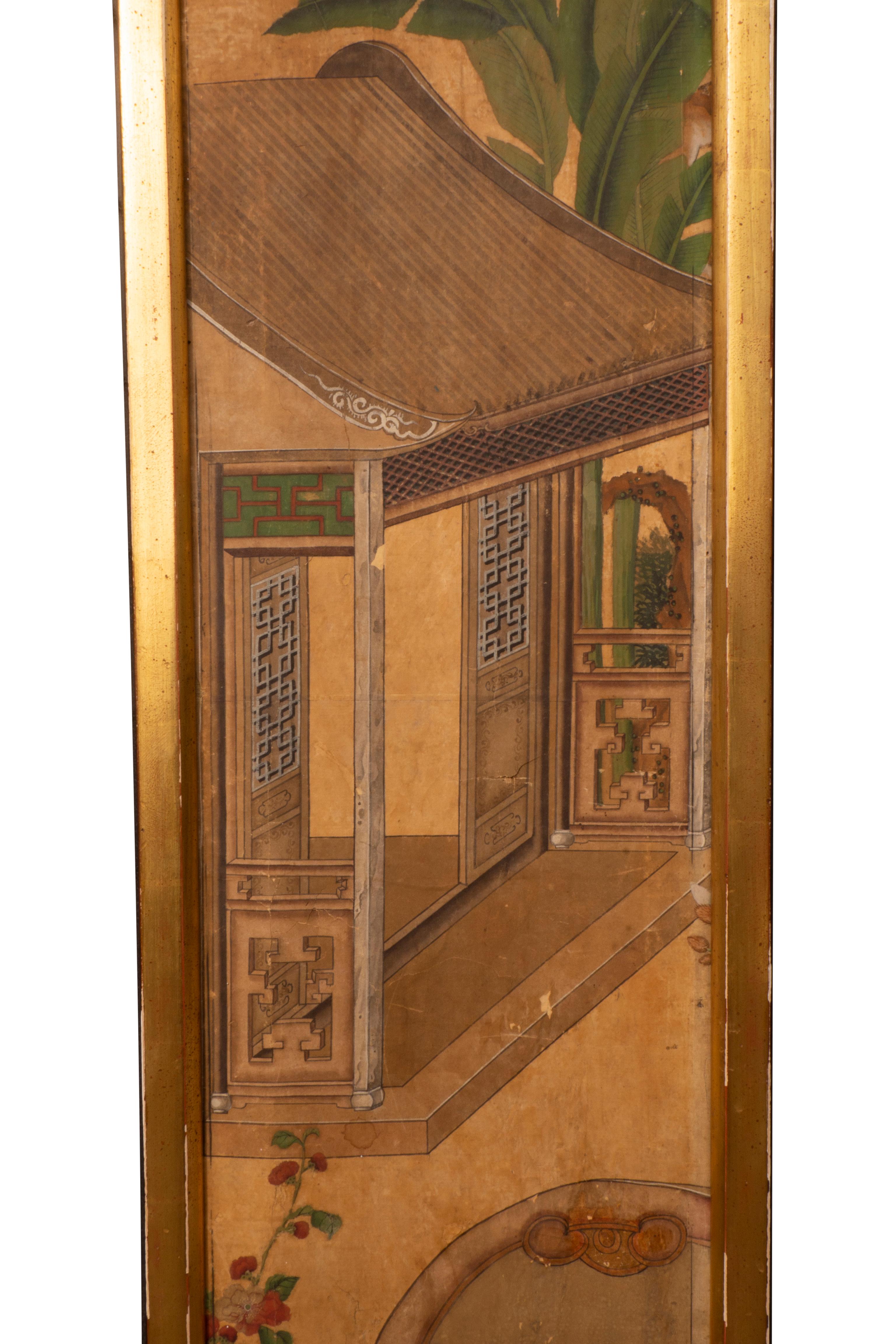 Chinese Export 18th Century Wallpaper Framed Panel For Sale 2