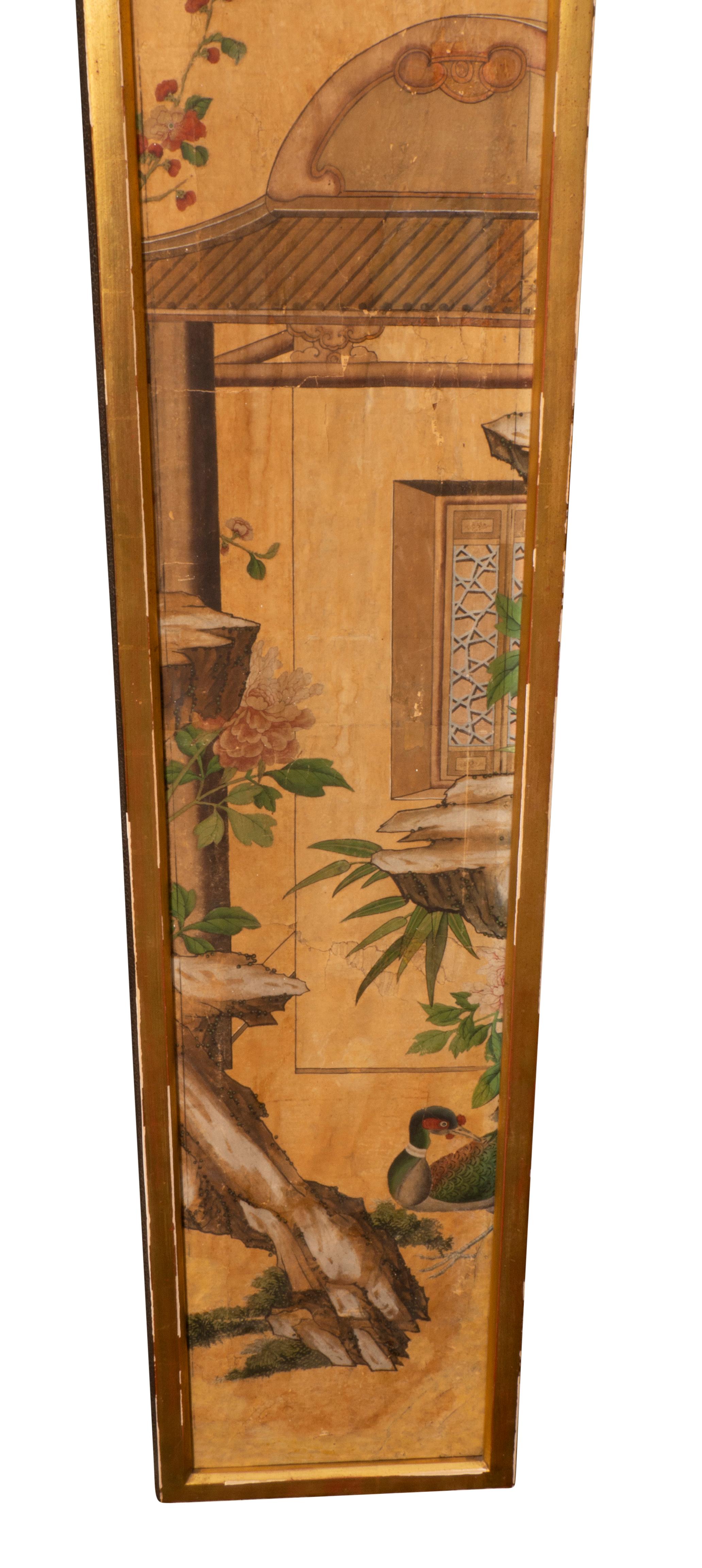 Chinese Export 18th Century Wallpaper Framed Panel For Sale 3