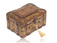 Chinese Export Antique Lacquer Tea Caddy